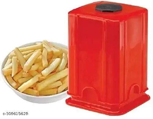 Potato Chips Cutter Slicer French Fries Maker Red Potato French Fries Finger Chips Cutter Slice Maker Machine (Plastic)