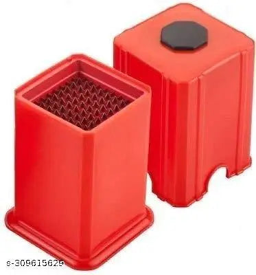 Potato Chips Cutter Slicer French Fries Maker Red Potato French Fries Finger Chips Cutter Slice Maker Machine (Plastic)